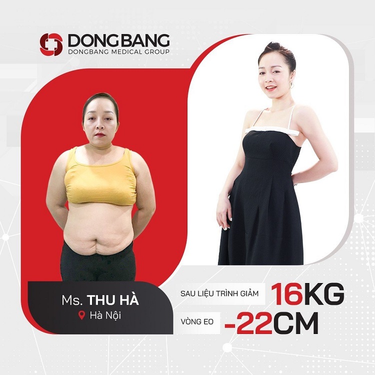 Chị Hà trước và sau khi giảm cân
