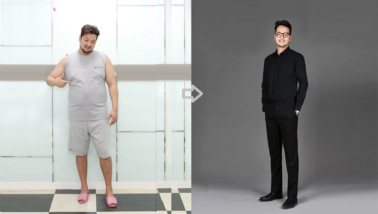 Kim Tae-woo trước và sau khi giảm thành công 23kg