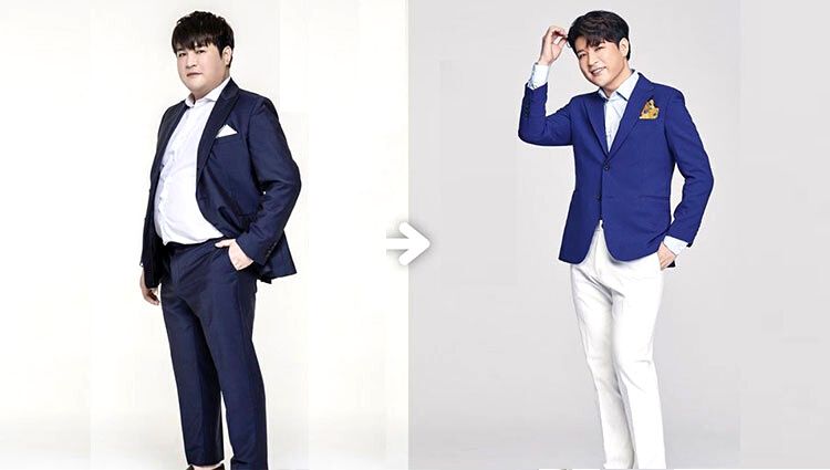 Nam ca sĩ Shin Dong trước và sau khi giảm cân