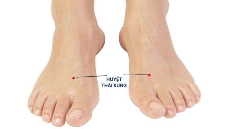 Vị trí và cách bấm huyệt giảm cân Thái xung