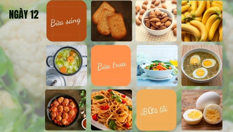 Thực đơn Eat Clean giảm cân cho ngày 12 với 1.216 calo