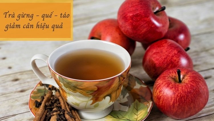 Cách pha trà gừng giảm cân với táo và quế